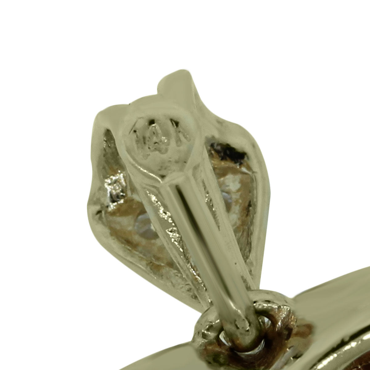 14k Yellow Gold .43ctw Diamond Peridot Heart Pendant