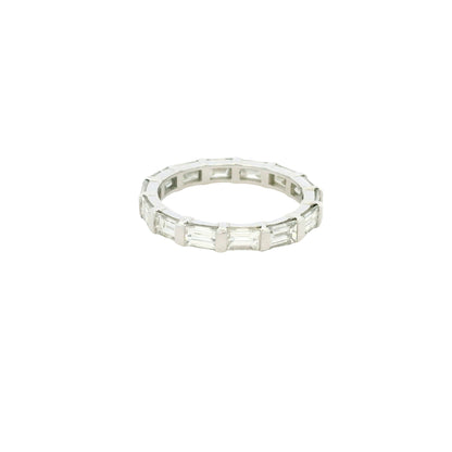 Platinum Natural 1.79ctw Emerald Cut Diamond Eternity Ring