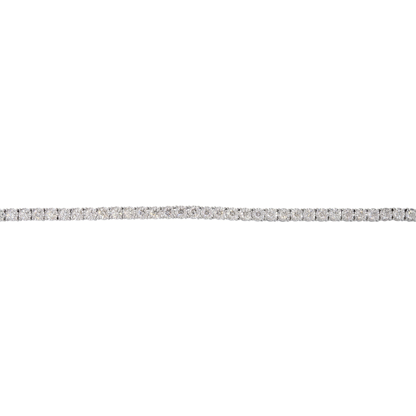 14k White Gold 21.51ctw Round Brilliant Diamond Illusion Set Tennis Necklace