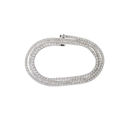 14k White Gold 21.51ctw Round Brilliant Diamond Illusion Set Tennis Necklace