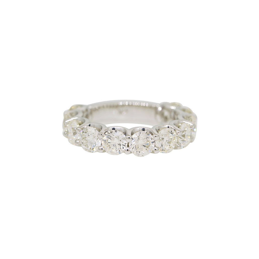 14k White Gold 4.45ct Round Brilliant Cut Diamond 11 Stone Wedding Band