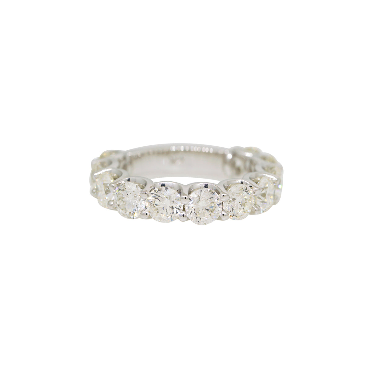 14k White Gold 4.45ct Round Brilliant Cut Diamond 11 Stone Wedding Band