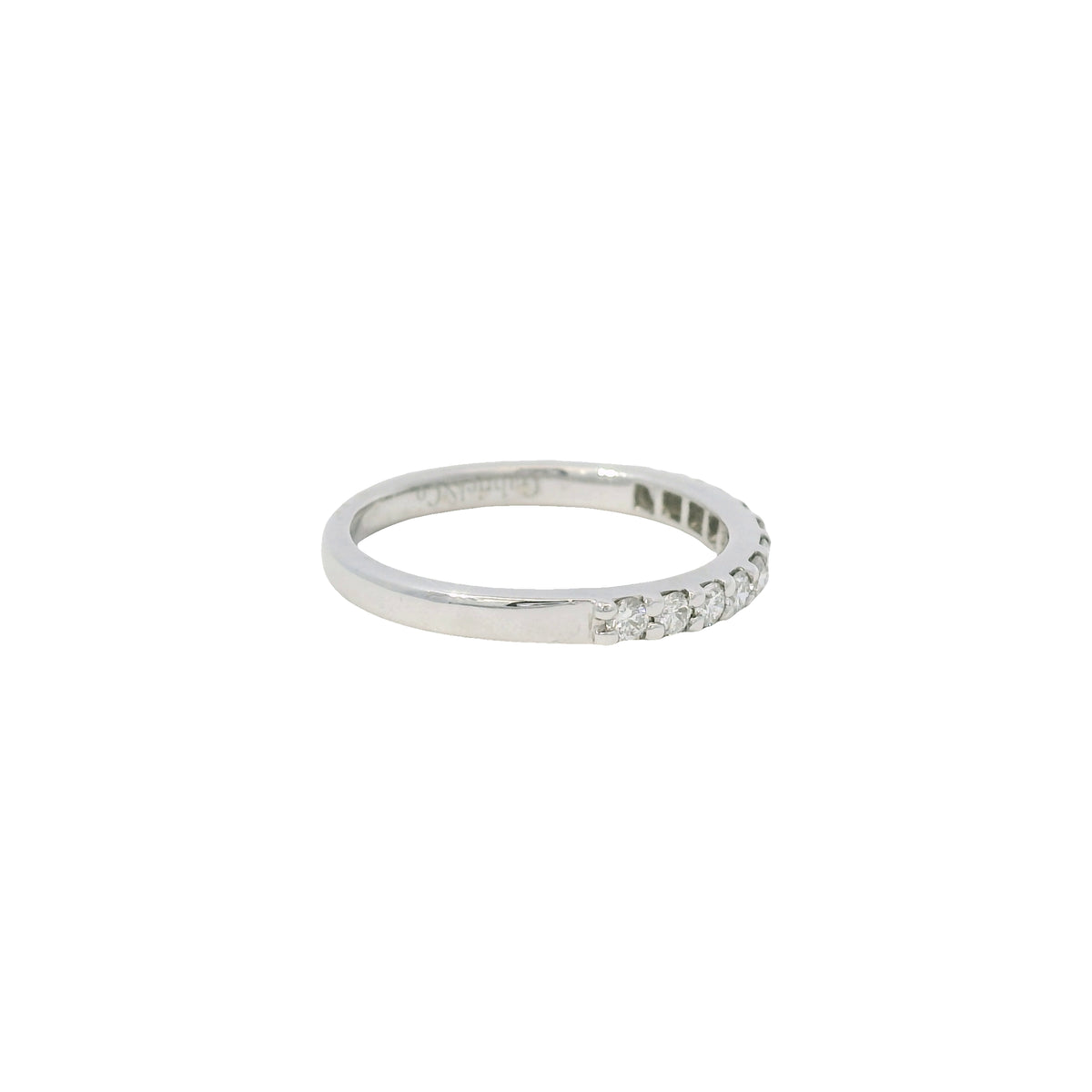 GIA 18K White Gold Natural Cushion Brilliant Diamond Engagement Ring & Band