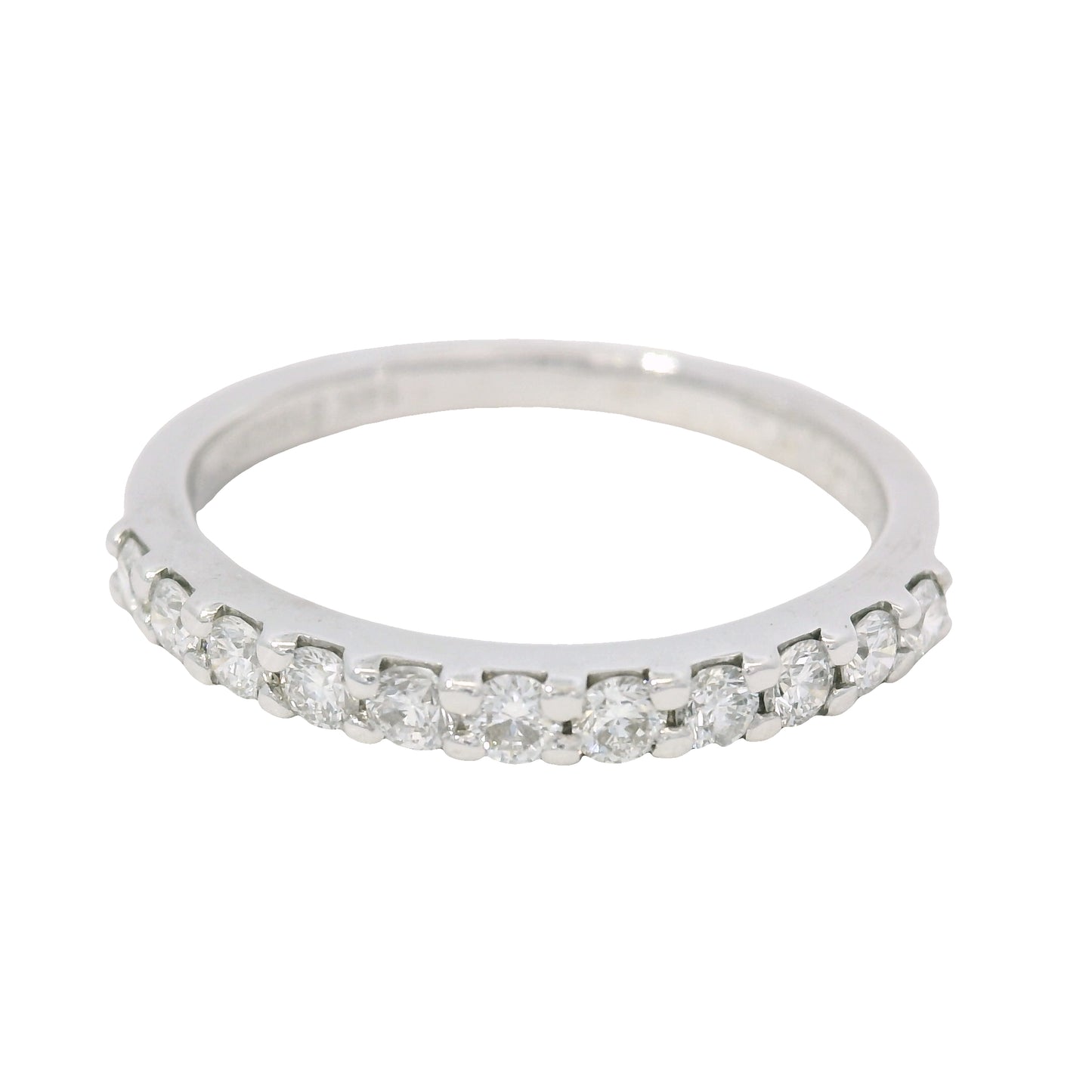 GIA 18K White Gold Natural Cushion Brilliant Diamond Engagement Ring & Band