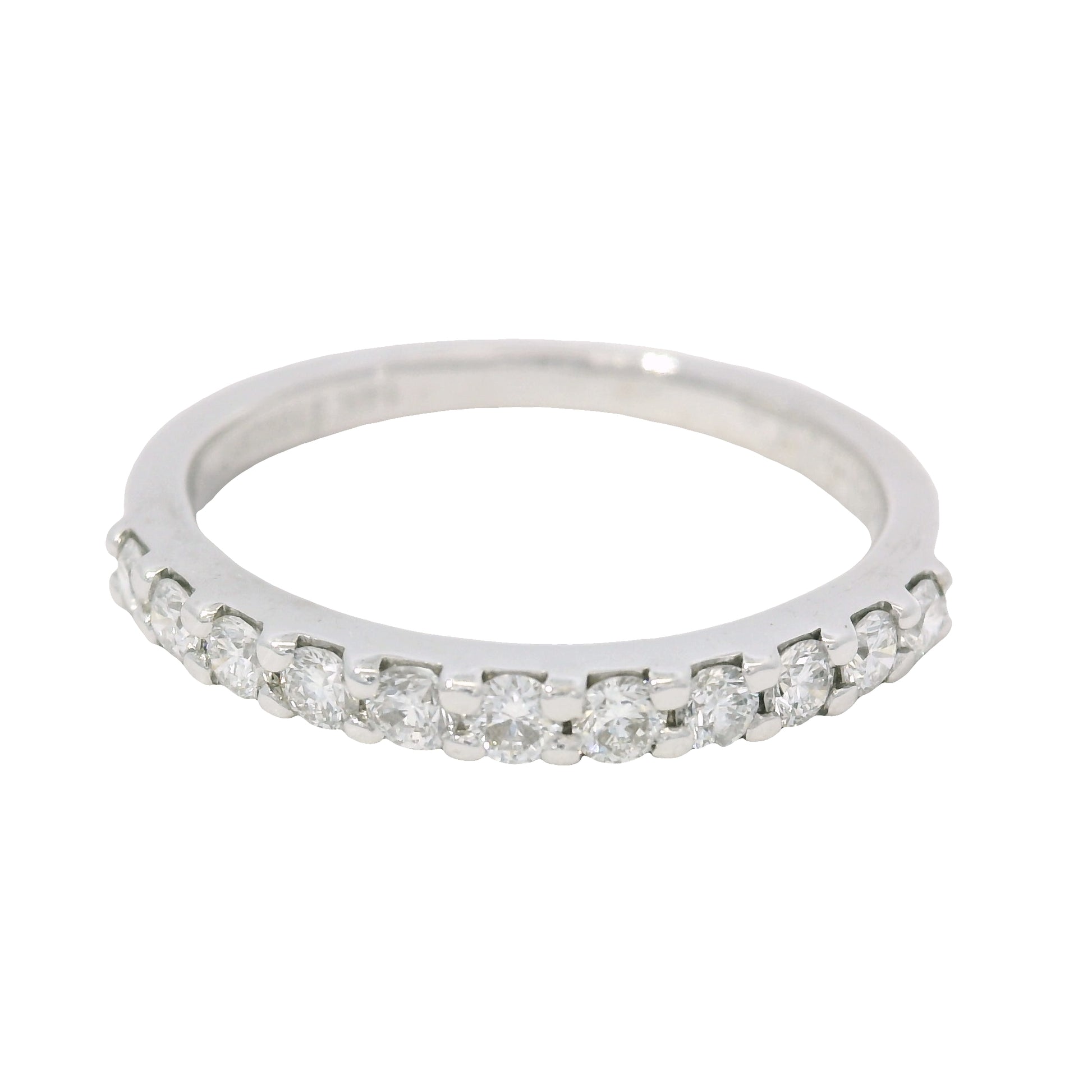 GIA 18K White Gold Natural Cushion Brilliant Diamond Engagement Ring & Band