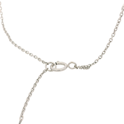 18K White Gold Natural 1.30 Carats Round Brilliant Diamond Fashion Necklace