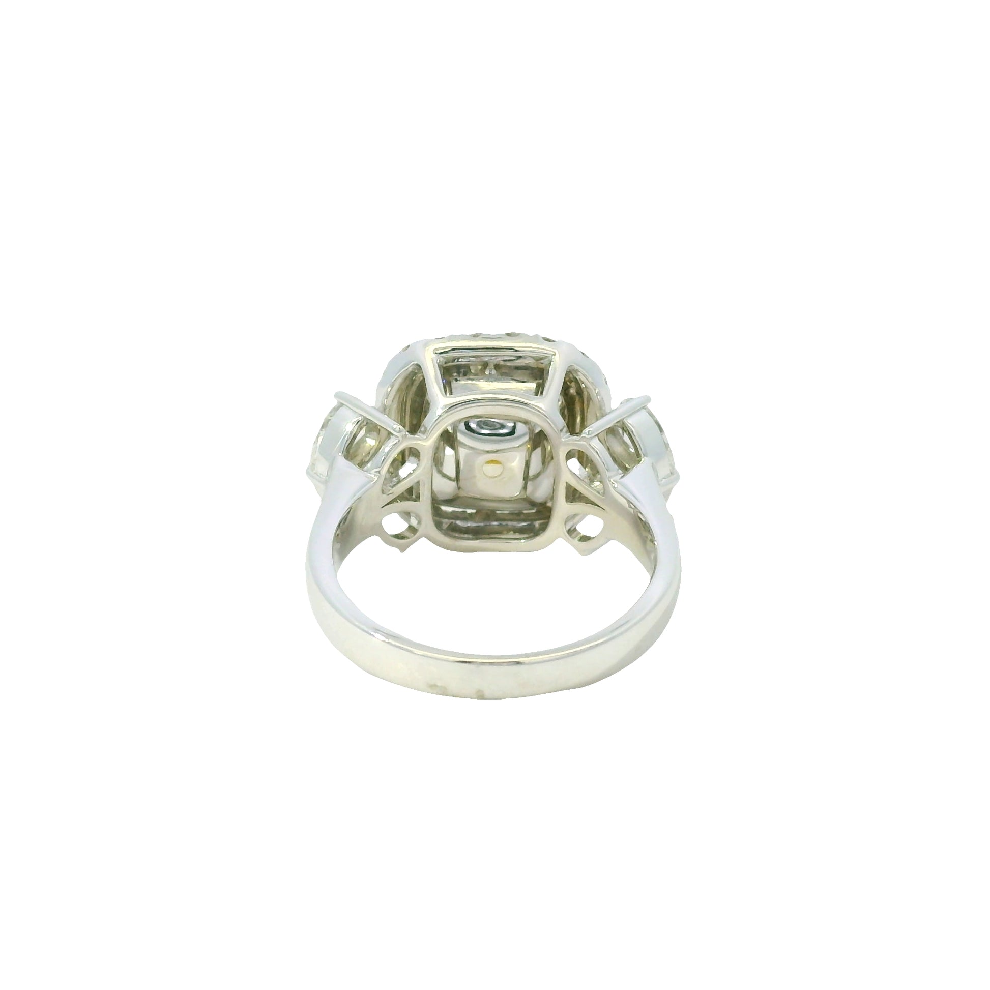 GIA 18KTT Gold Natural Fancy Brownish Yellow Cushion Cut Diamond Engagement Ring