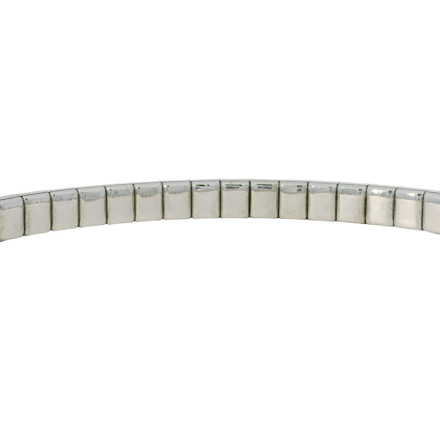 14K White Gold Natural 5.10 Carats Diamond Flexible Bangle Bracelet