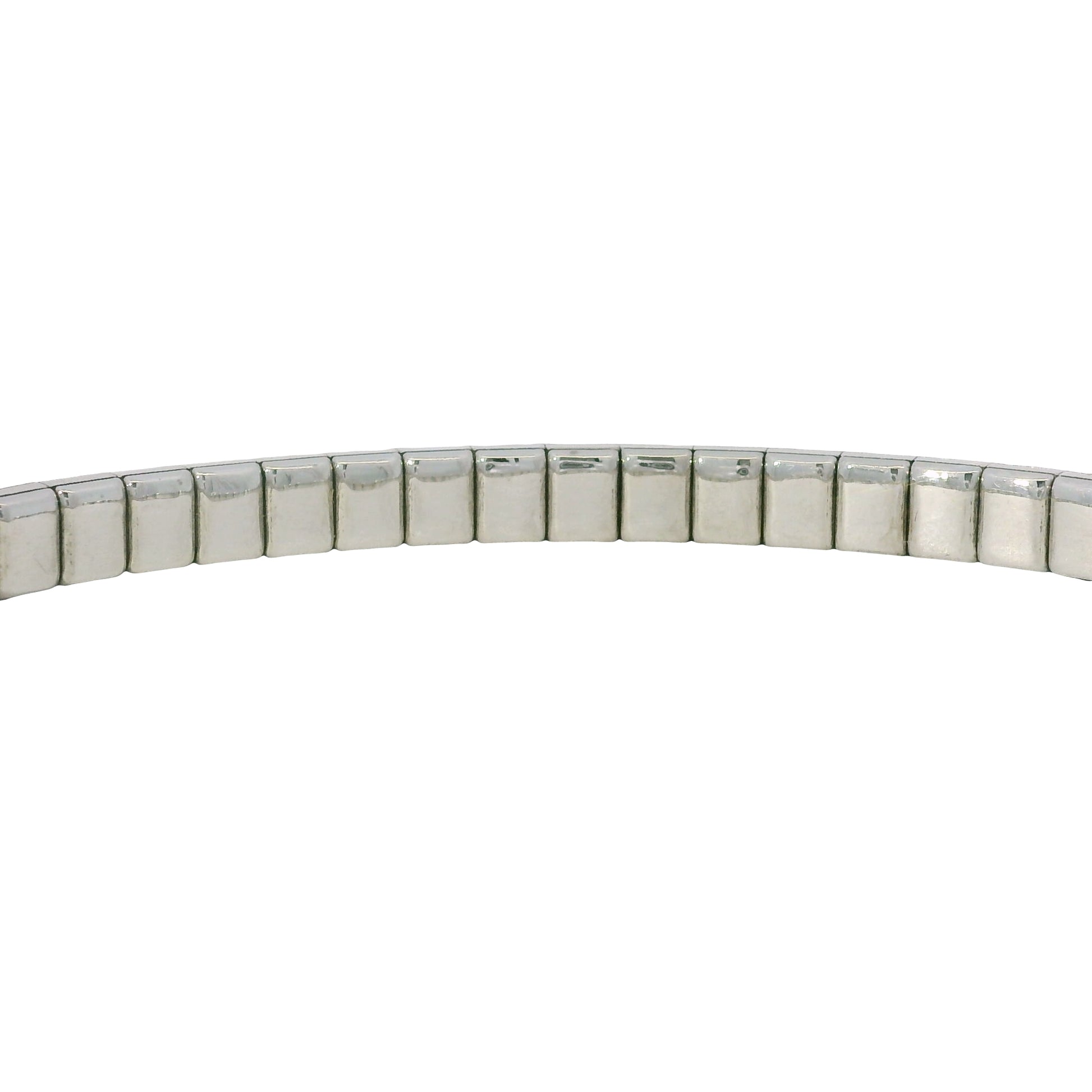 14K White Gold Natural 5.10 Carats Diamond Flexible Bangle Bracelet