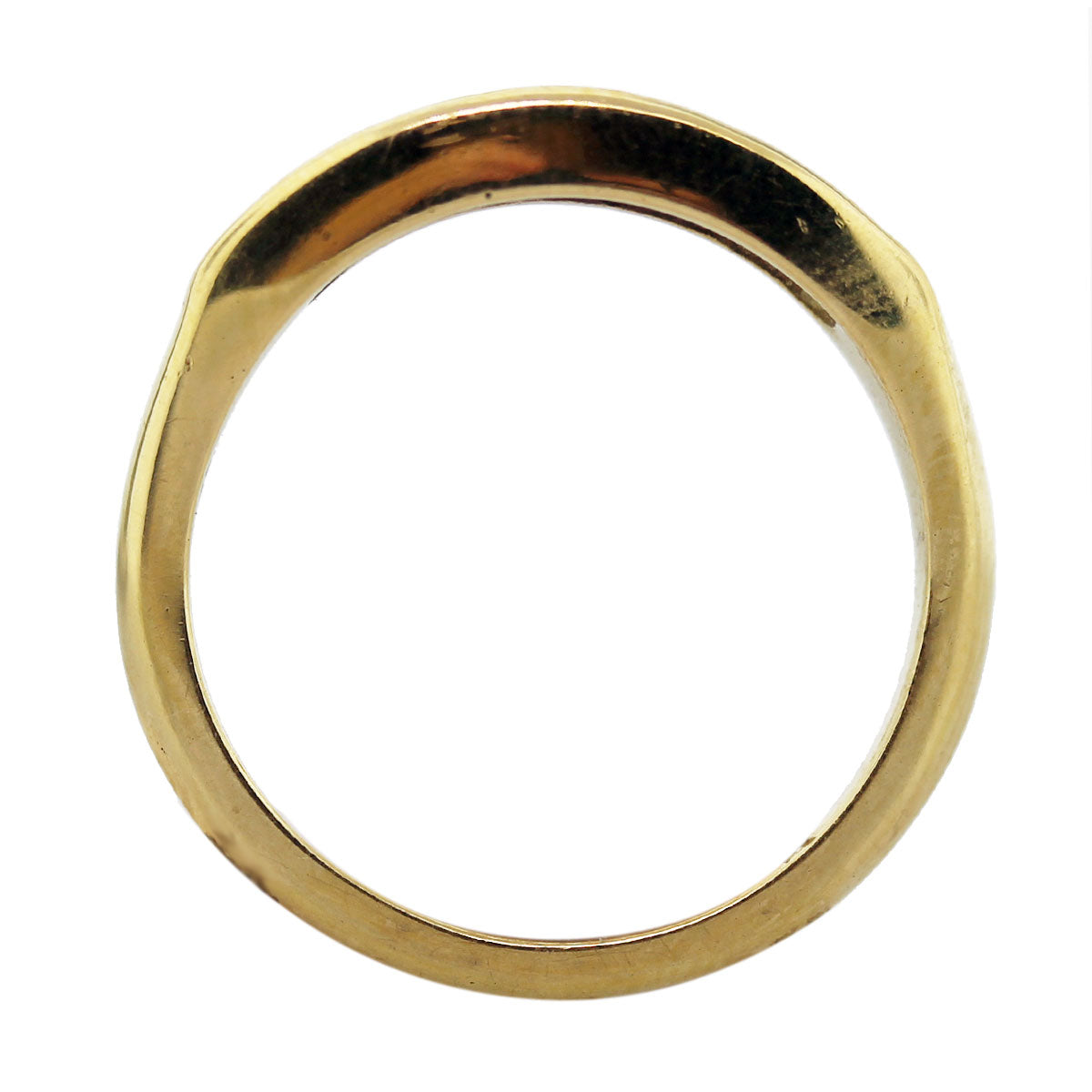14K Yellow Gold and White Diamond Wedding Band