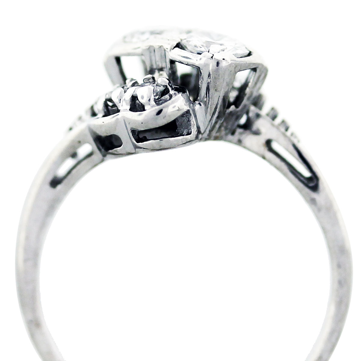 Vintage White Gold and Diamond Cocktail Ring