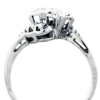 Vintage White Gold and Diamond Cocktail Ring