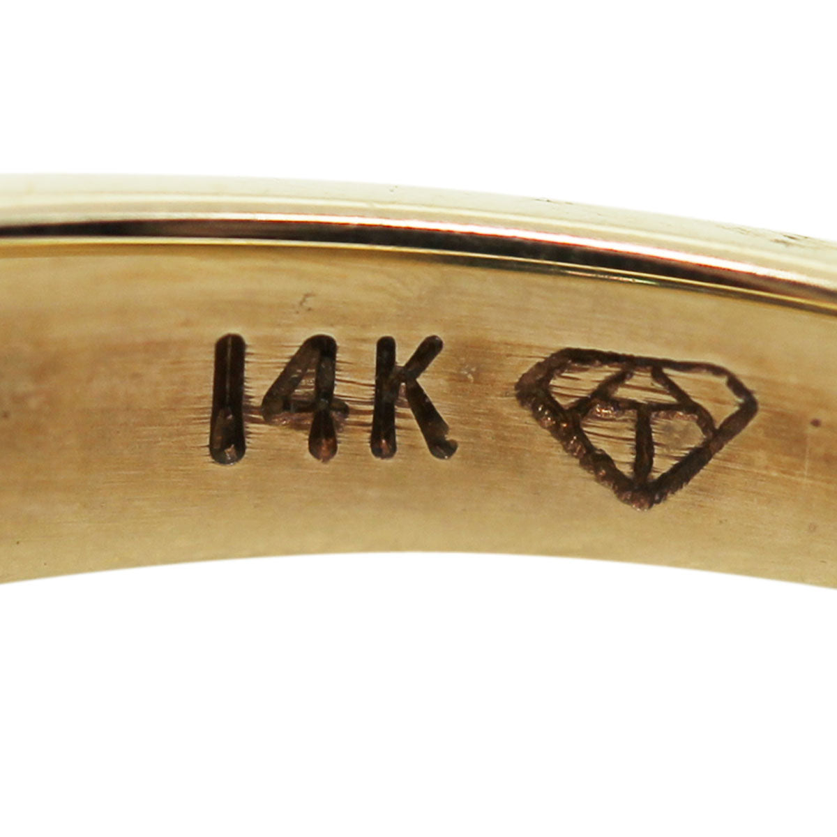 14K Yellow Gold and White Diamond Wedding Band