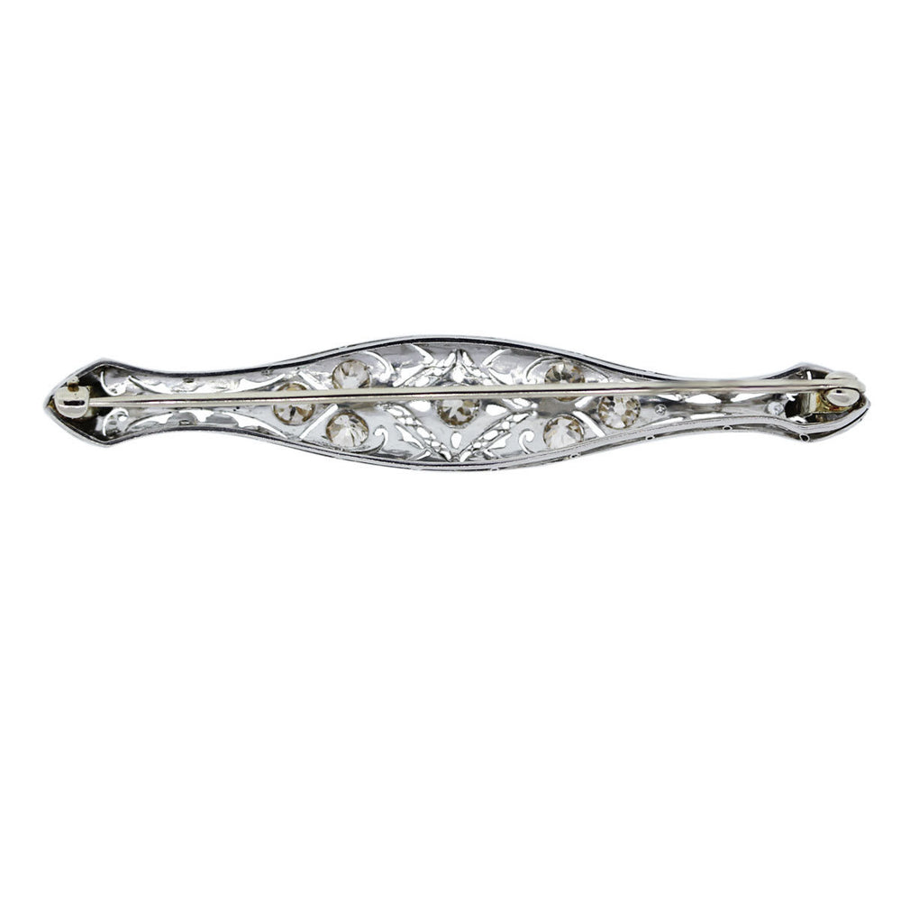 Platinum and White Diamond Vintage Pin