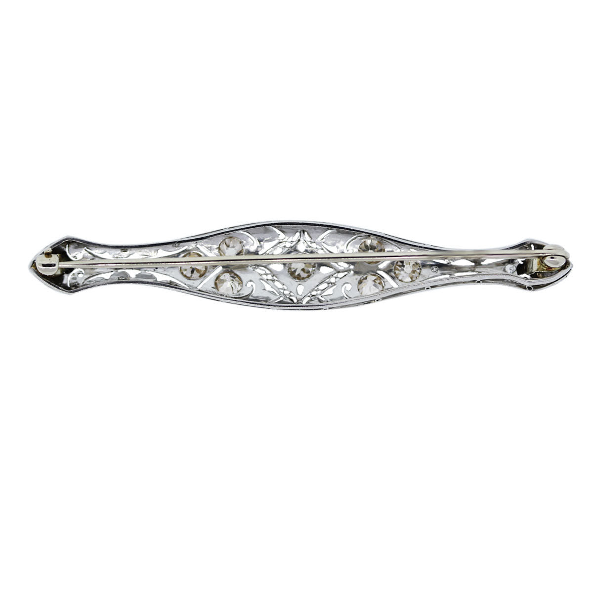 Platinum and White Diamond Vintage Pin