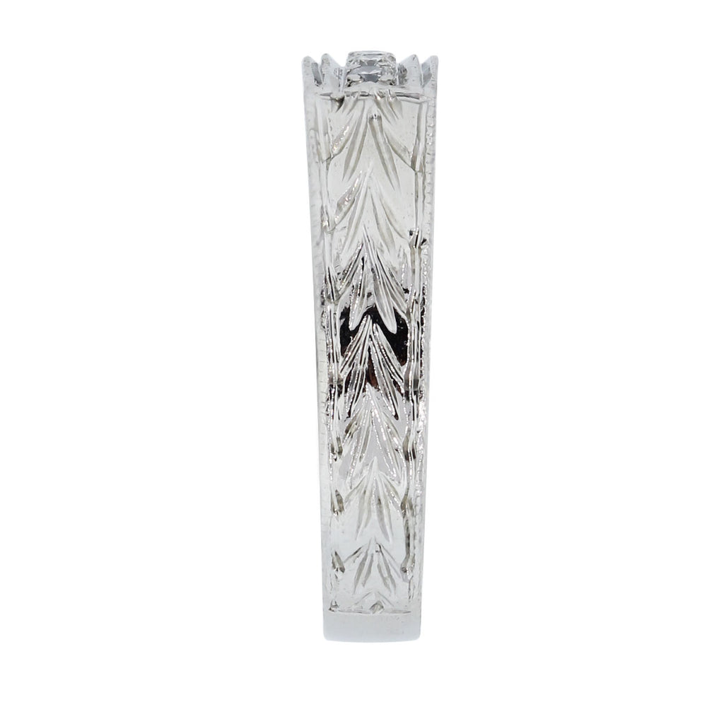 Platinum 0.15ctw Round Brilliant Diamond Mens Wedding Band