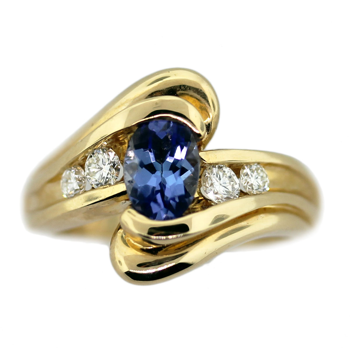 14K Yellow Gold, Tanzanite and Diamond Ring