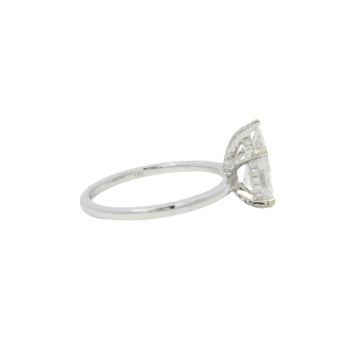 GIA 18K White Gold Natural 1.33 Carat Pear Shape Diamond Engagement Ring
