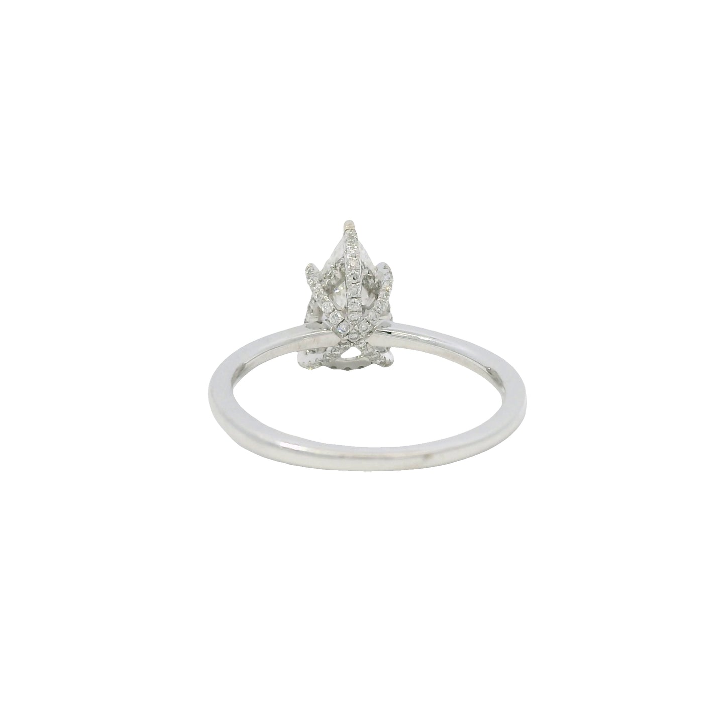 GIA 18K White Gold Natural 1.33 Carat Pear Shape Diamond Engagement Ring