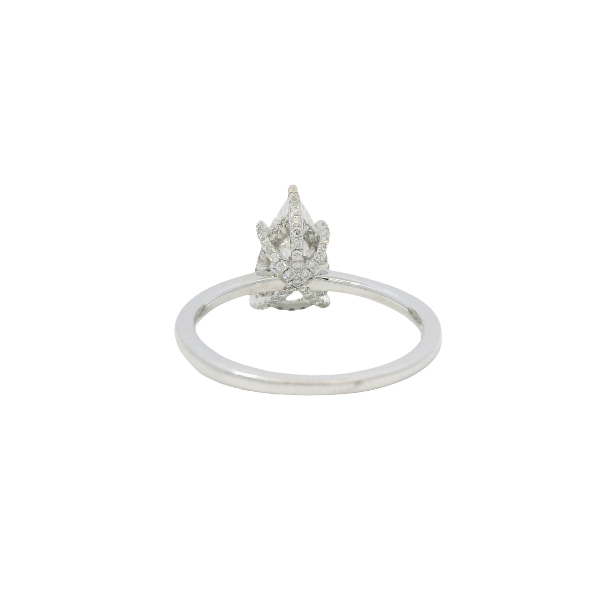 GIA 18K White Gold Natural 1.33 Carat Pear Shape Diamond Engagement Ring
