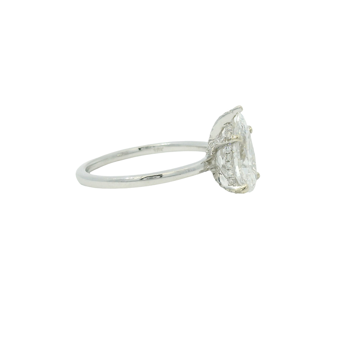 GIA 18K White Gold Natural 1.33 Carat Pear Shape Diamond Engagement Ring