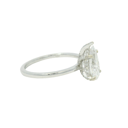 GIA 18K White Gold Natural 1.33 Carat Pear Shape Diamond Engagement Ring