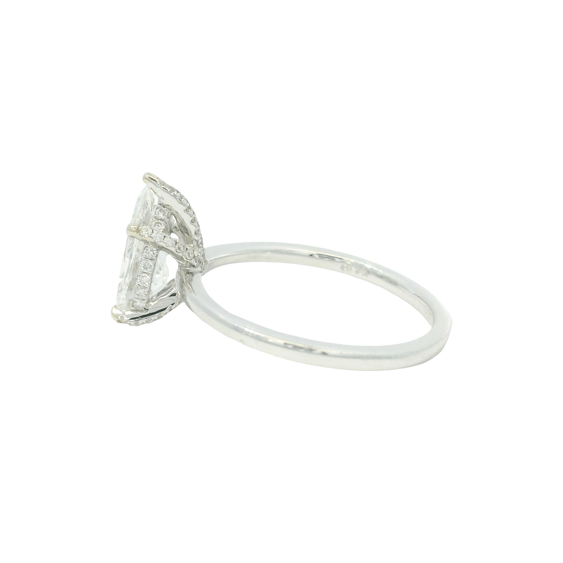 GIA 18K White Gold Natural 1.33 Carat Pear Shape Diamond Engagement Ring