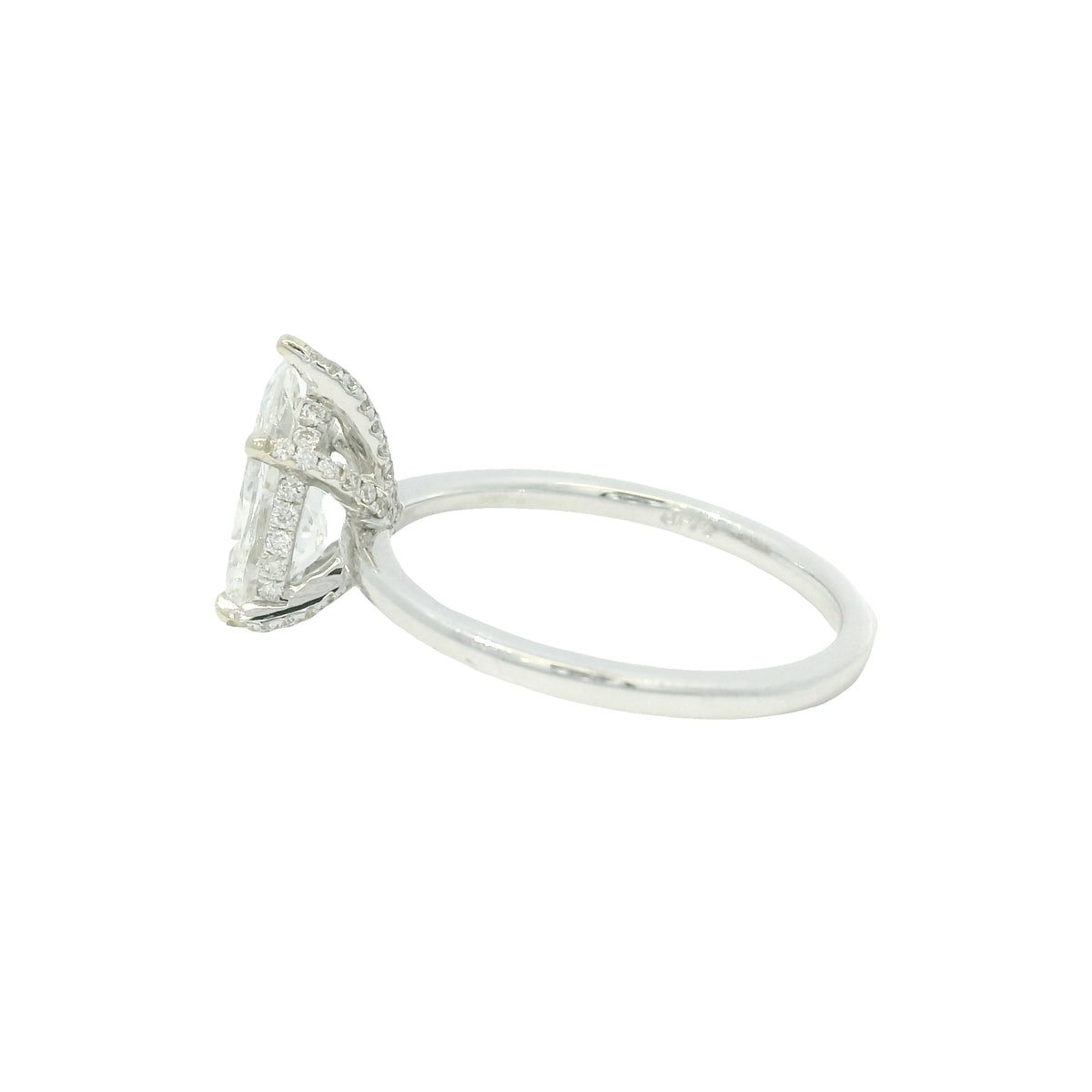 GIA 18K White Gold Natural 1.33 Carat Pear Shape Diamond Engagement Ring