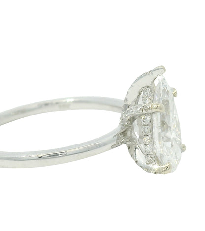 GIA 18K White Gold Natural 1.33 Carat Pear Shape Diamond Engagement Ring