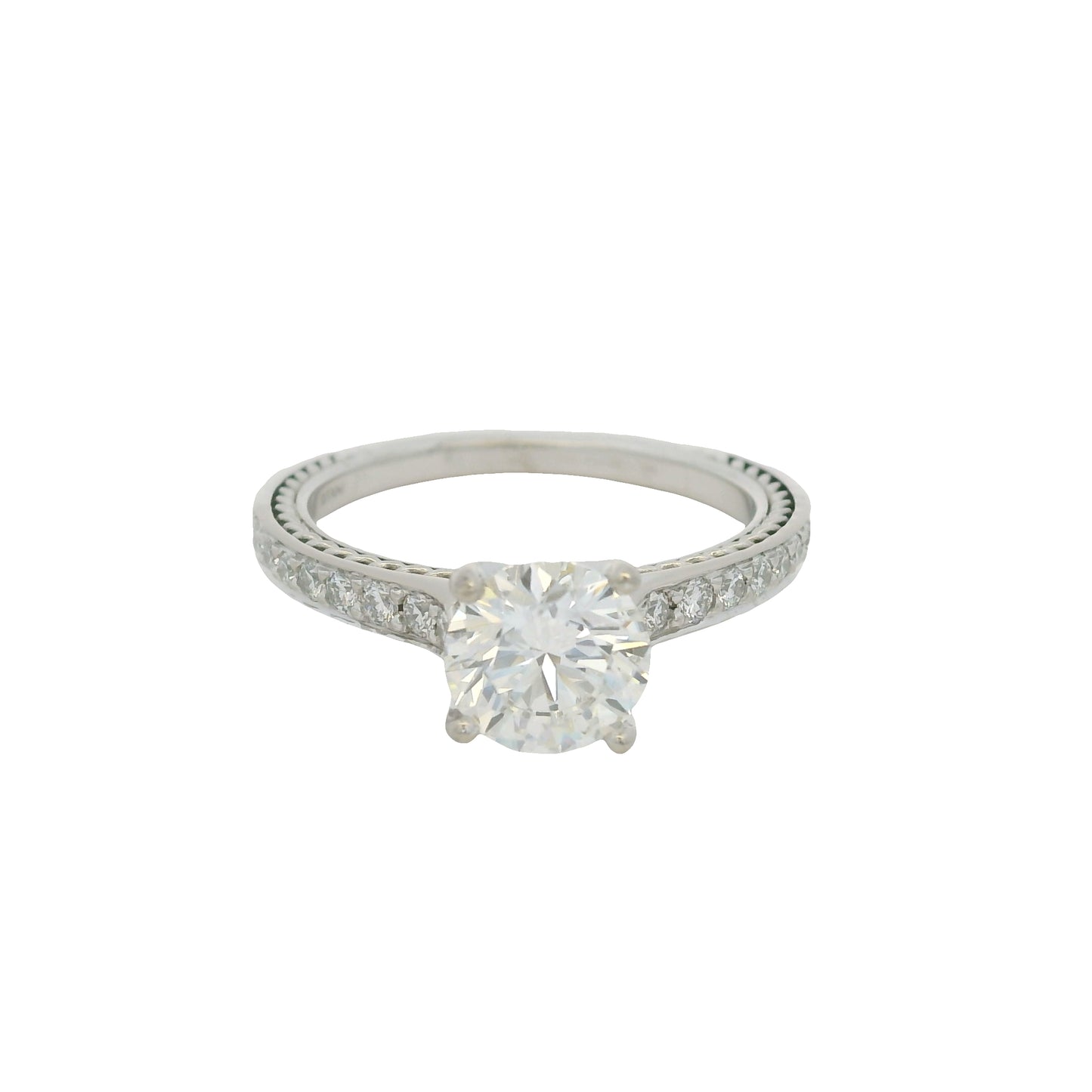GIA 18K White Gold Natural Round Brilliant Diamond Ritani Braid Engagement Ring
