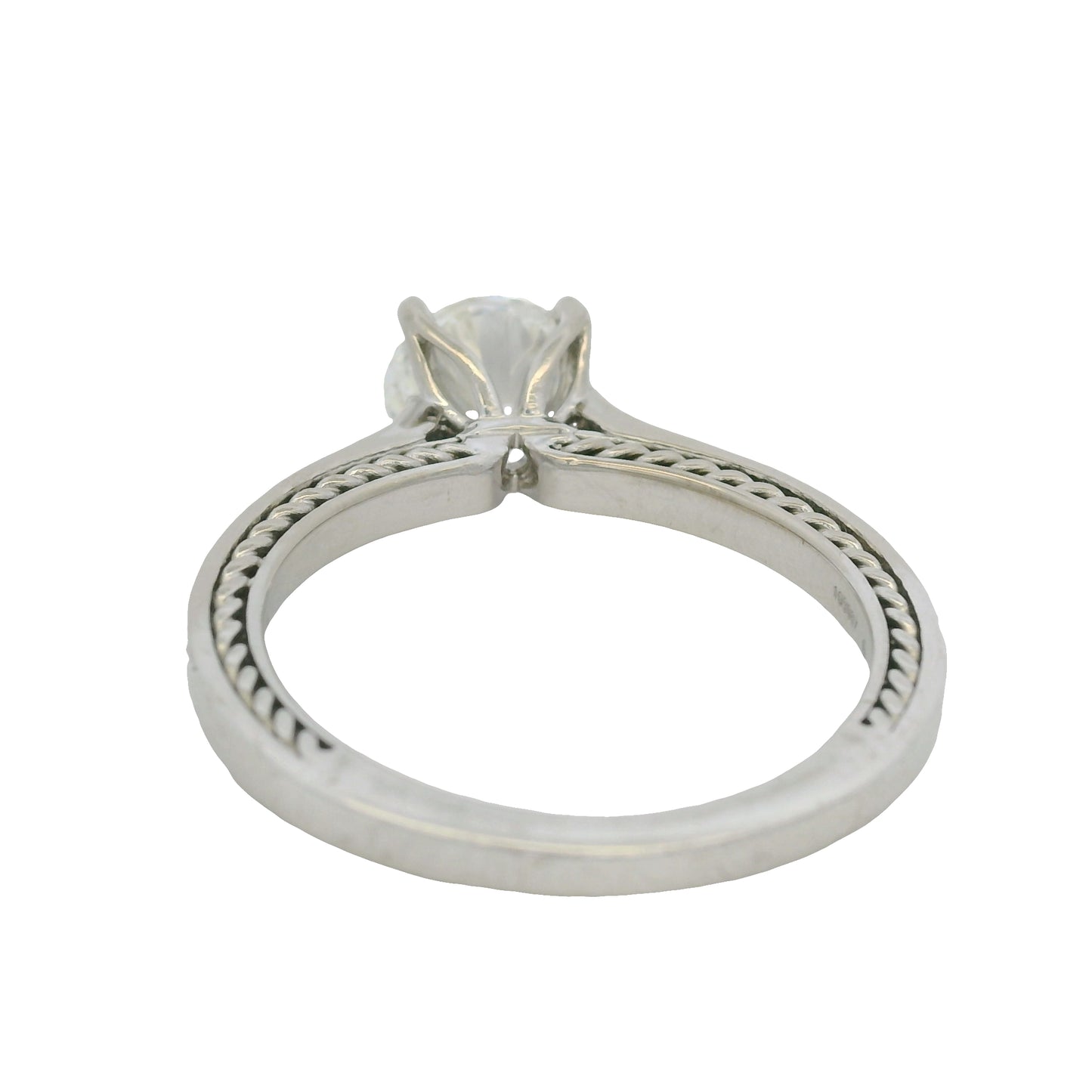 GIA 18K White Gold Natural Round Brilliant Diamond Ritani Braid Engagement Ring

