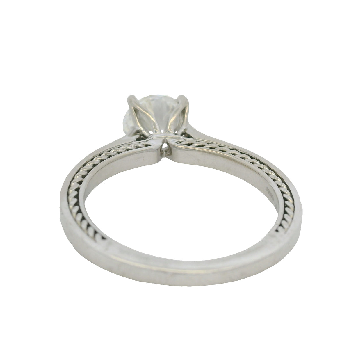 GIA 18K White Gold Natural Round Brilliant Diamond Ritani Braid Engagement Ring
