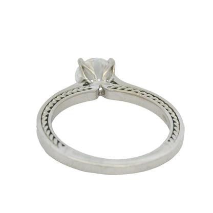 GIA 18K White Gold Natural Round Brilliant Diamond Ritani Braid Engagement Ring
