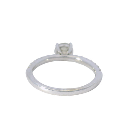 GIA 14K White Gold Natural Round Brilliant Diamond Engagement Ring