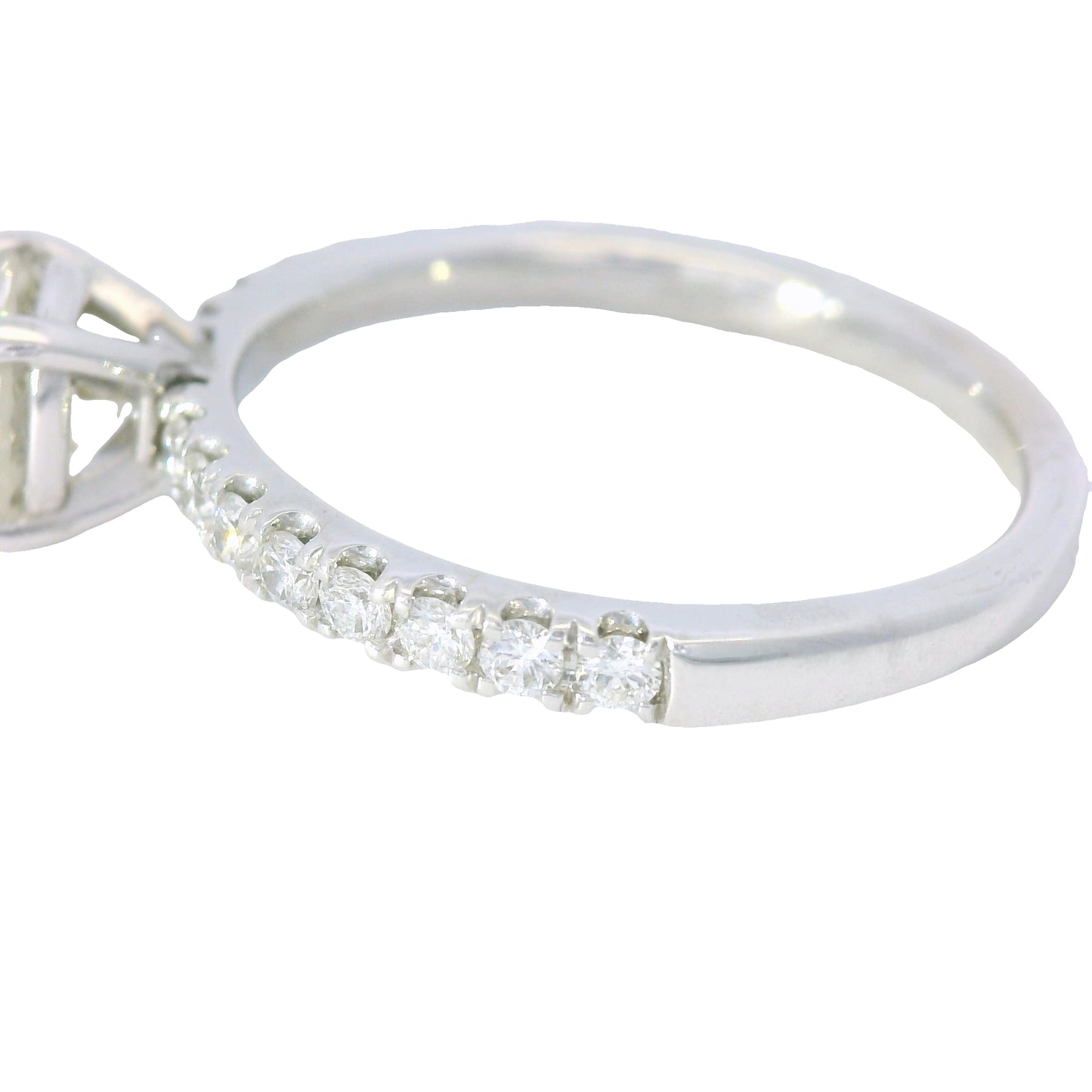 GIA 14K White Gold Natural Round Brilliant Diamond Engagement Ring