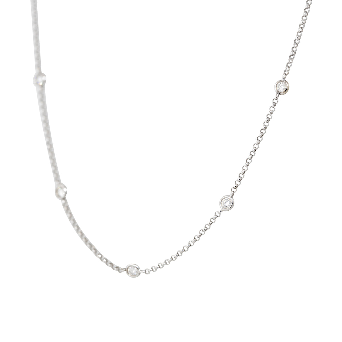 18k White Gold 0.36ctw Round Brilliant Diamond Necklace