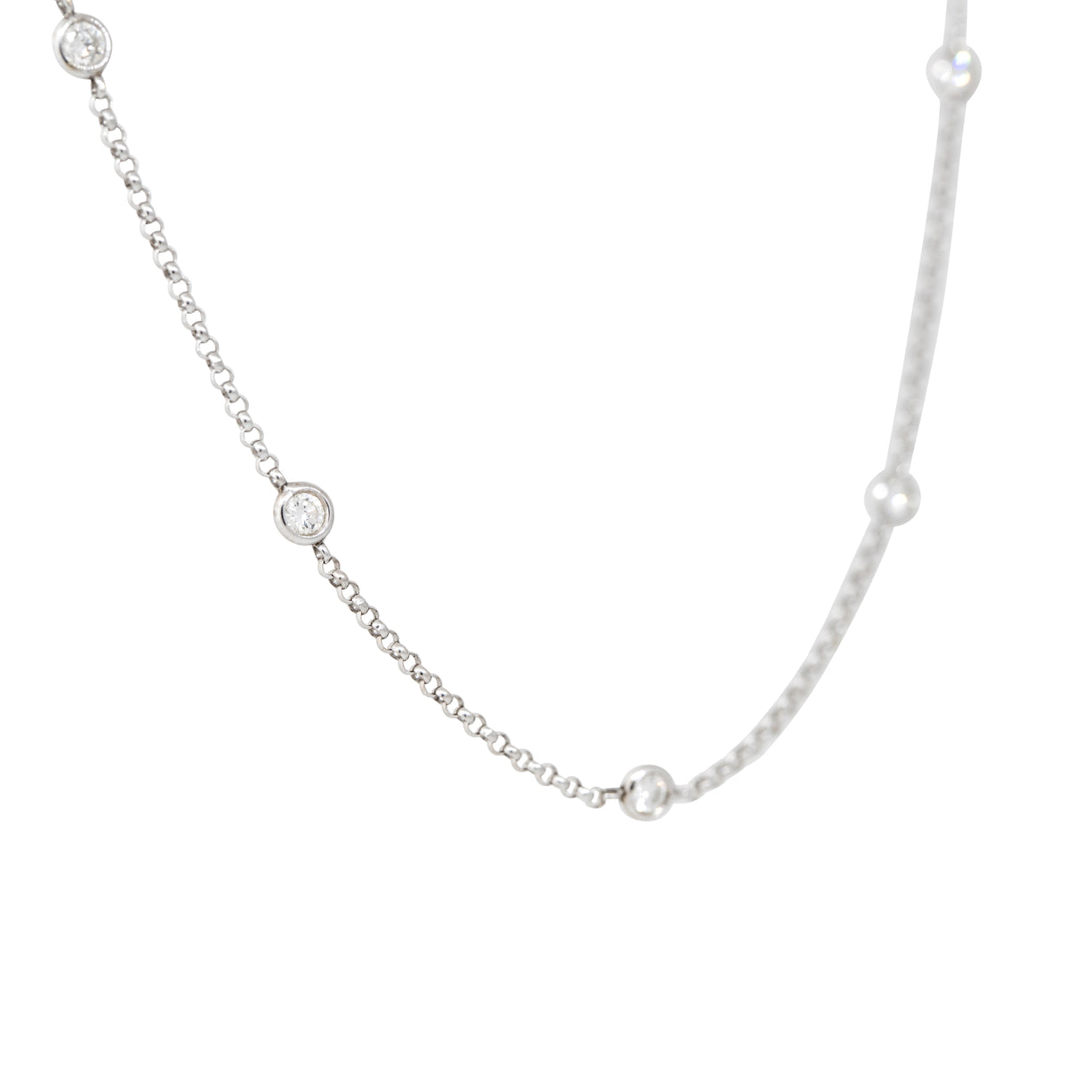 18k White Gold 0.36ctw Round Brilliant Diamond Necklace