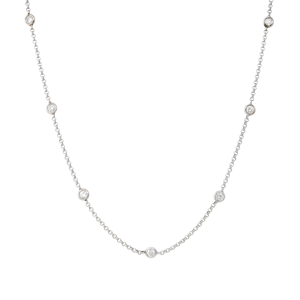 18k White Gold 0.36ctw Round Brilliant Diamond Necklace