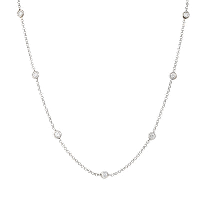 18k White Gold 0.36ctw Round Brilliant Diamonds By The Yard Necklace