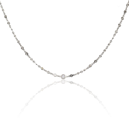 Platinum 2.70ctw Diamond By The Yard 18" Necklace