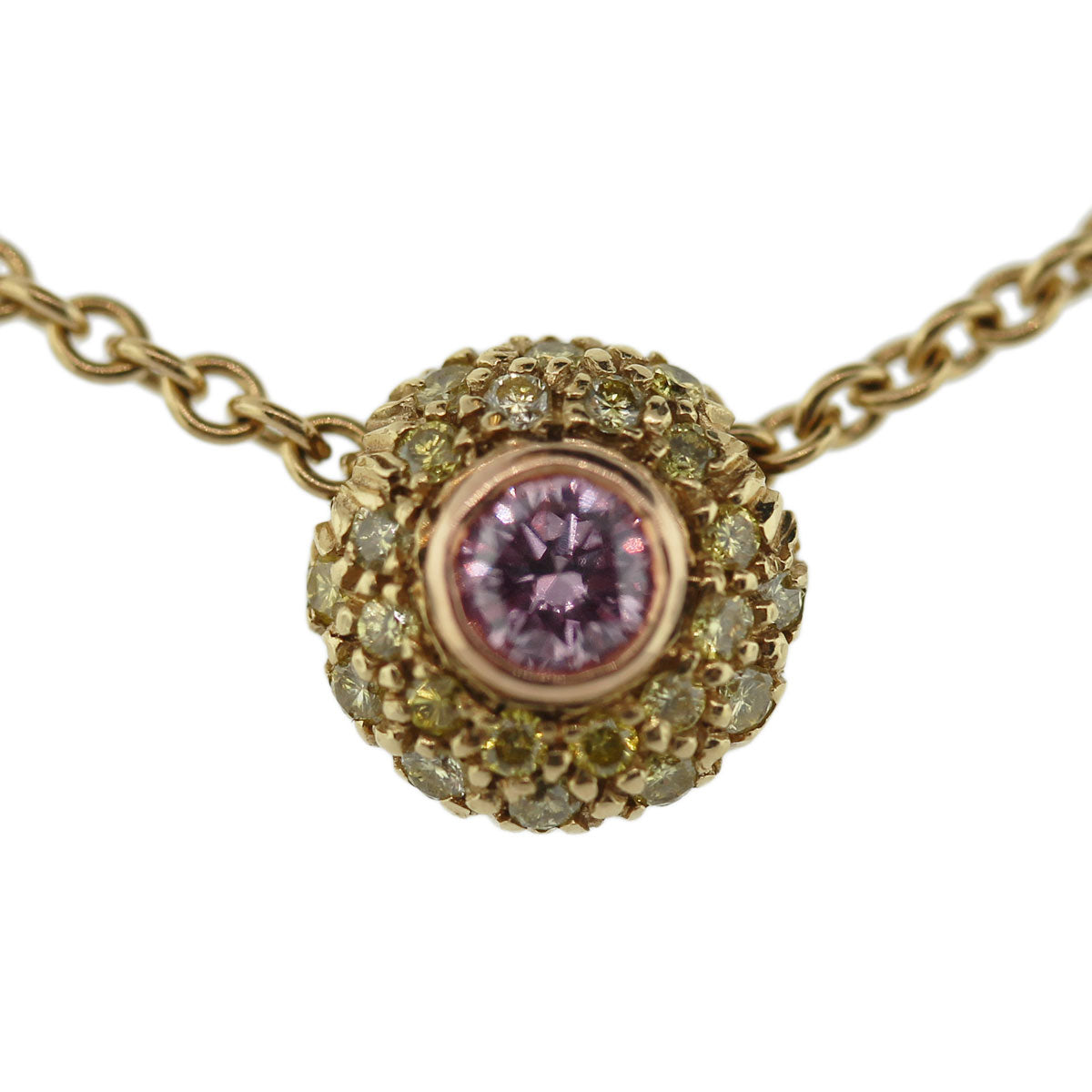 Alan Friedman 18K Natural Pink and Yellow Diamond Solitaire Pendant