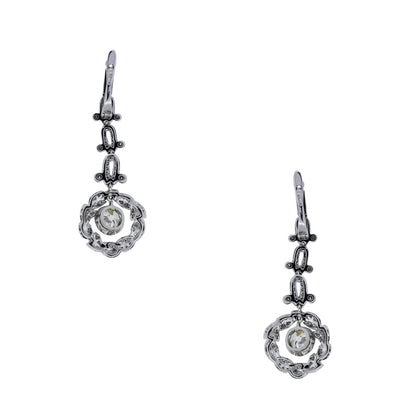 Platinum Cushion Shape Diamond Drop Dangle Earrings