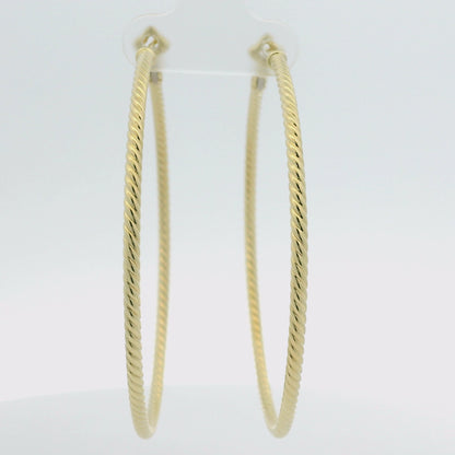 David Yurman 18k Yellow Gold Thin Cable Hoop Earrings