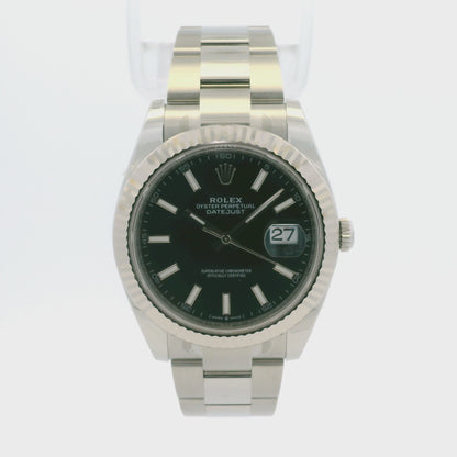 Rolex 126334 Datejust Stainless Steel Black Stick Dial 41mm Watch
