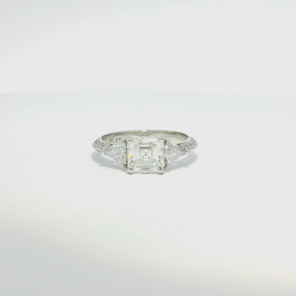 GIA Platinum Natural 1.50 Carat Emerald-Cut Diamond Engagement Ring