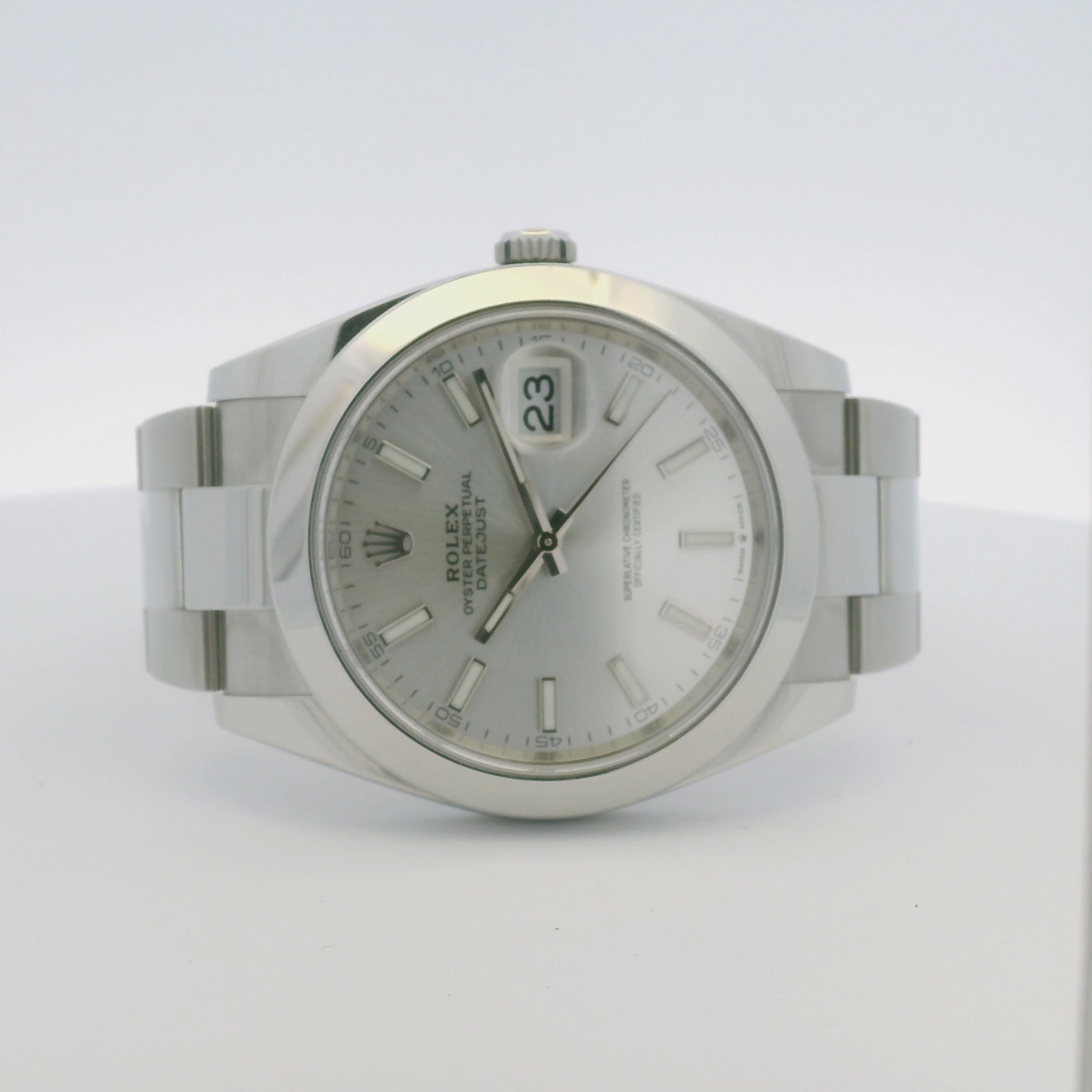 Rolex 126300 Datejust Stainless Steel Silver Stick Dial 41mm Watch