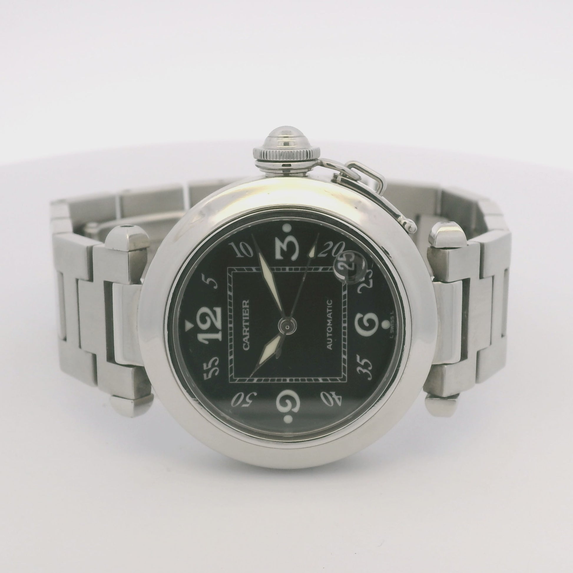 Cartier Pasha Stainless Steel Black Dial 35mm Watch