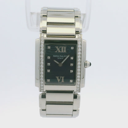 Patek Philippe 4910/10A Twenty-4 Stainless Steel Diamond Bezel Blue Diamond Dial Watch