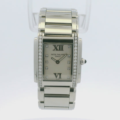 Patek Philippe 4910/010 Twenty-4 Stainless Steel Diamond Bezel White Diamond Dial Watch