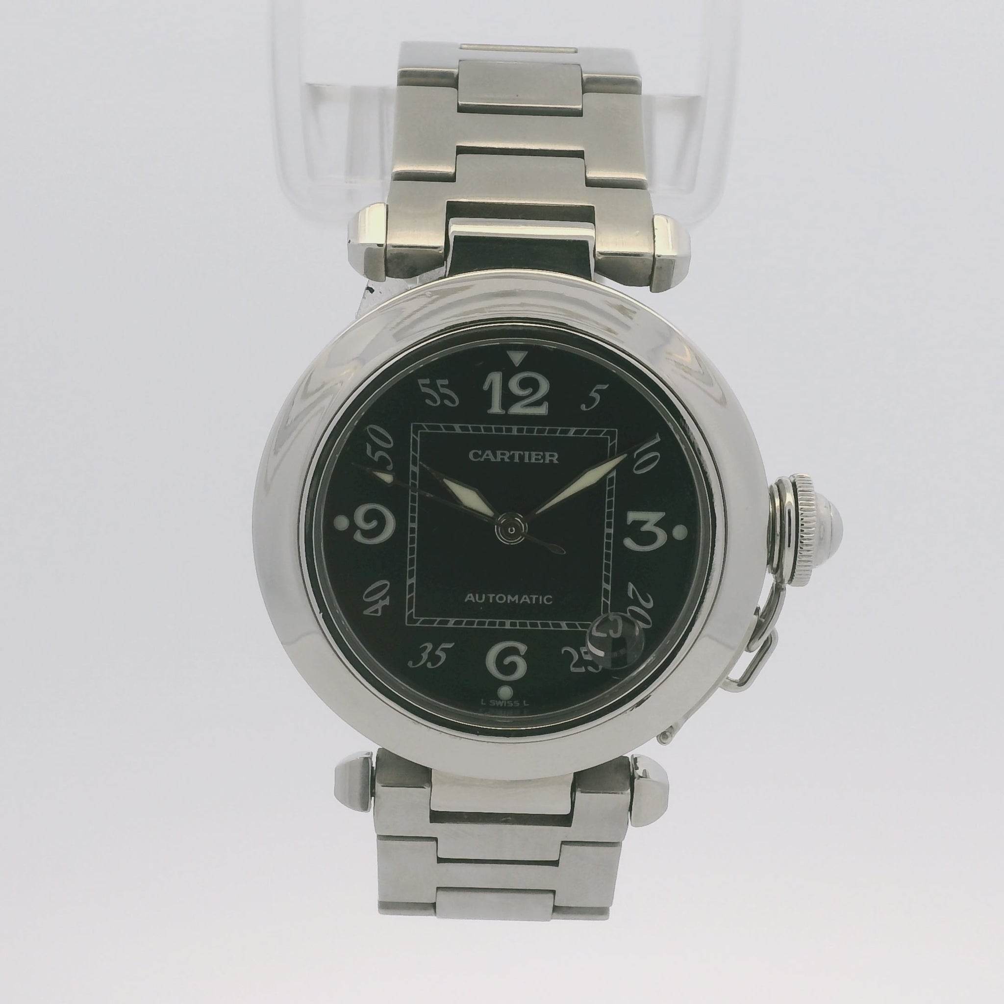 Cartier Pasha Stainless Steel Black Dial 35mm Watch